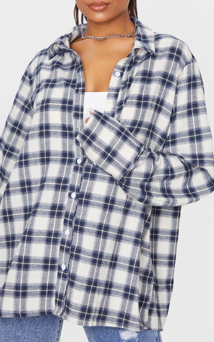 White Oversized Flannel Shirt - Image 5
