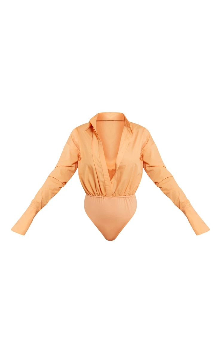 Orange Oversized Shirt Bodysuit - Image 5