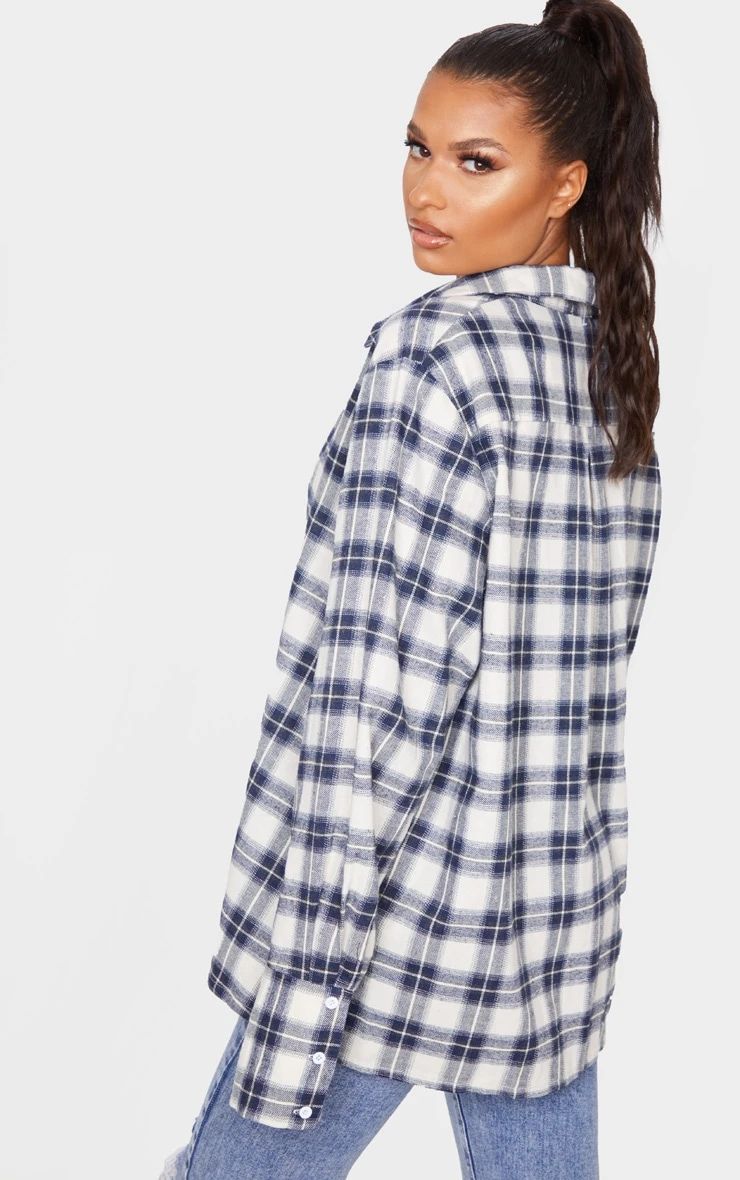 White Oversized Flannel Shirt - Image 2
