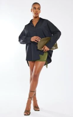 Black Parachute Oversized Long Sleeve Shirt