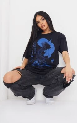 Black Sink Or Swim Printed T Shirt