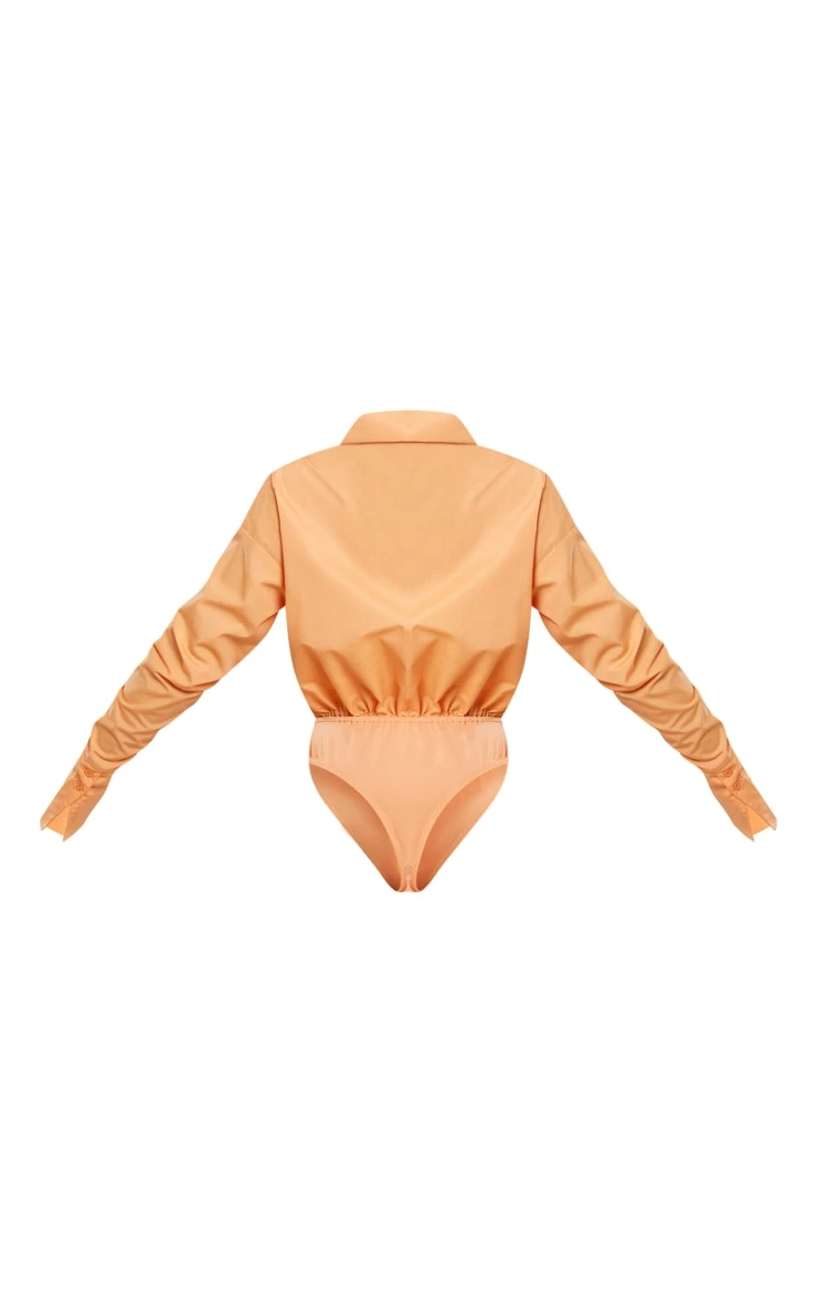 Orange Oversized Shirt Bodysuit - Image 6