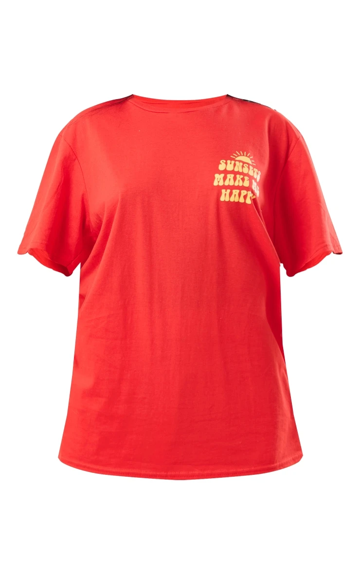 Red Sunset Printed T Shirt - Image 5