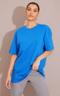 Cotton Cobalt Oversized T-Shirt
