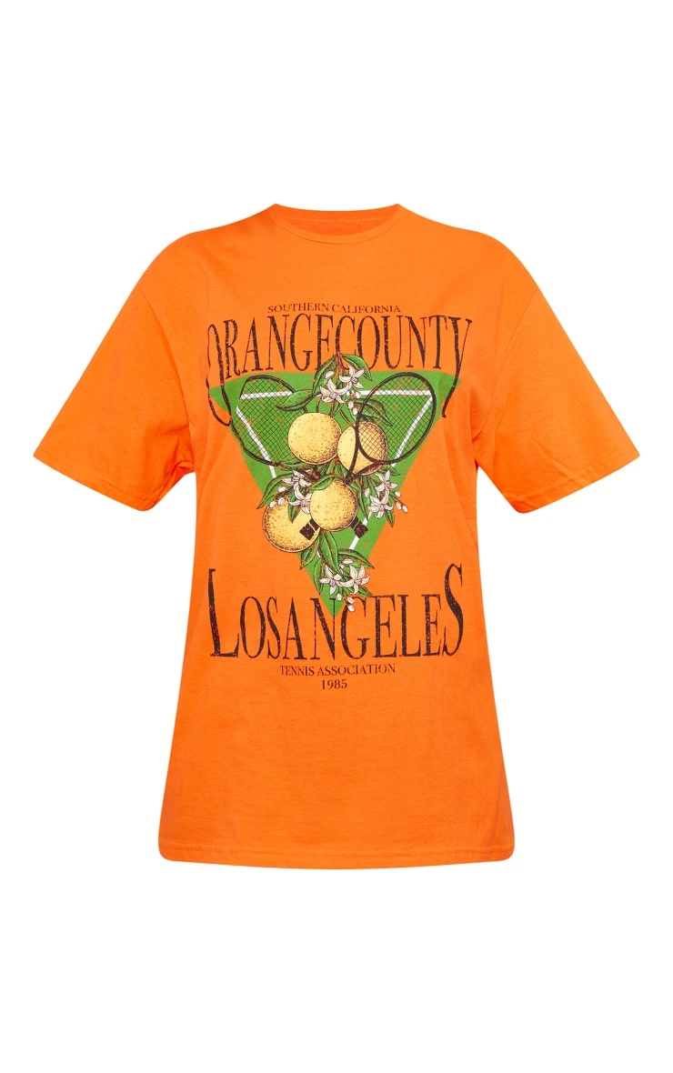 Orange County Tennis Print T Shirt - Image 5