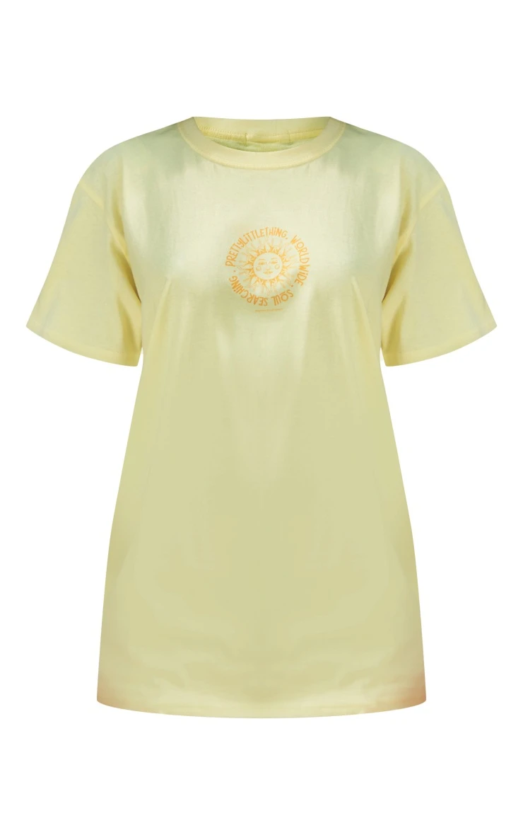 PRETTYLITTLETHING Lemon Soul Searching Print T Shirt - Image 5