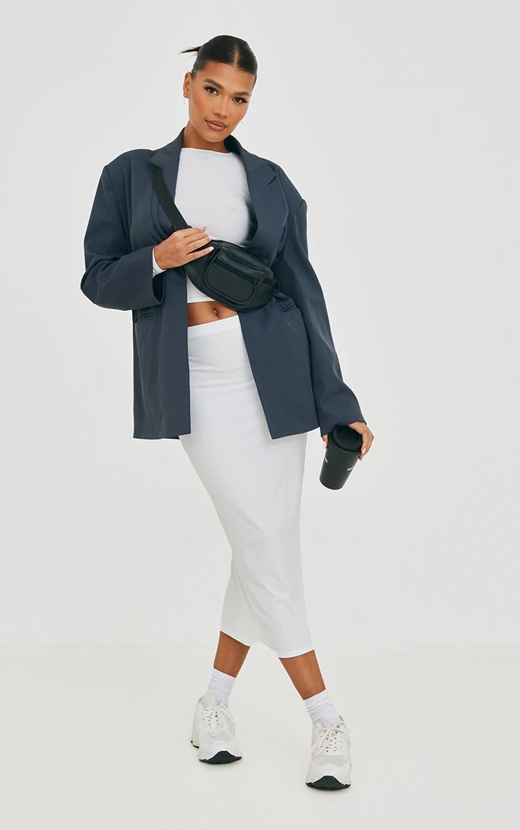 White Soft Touch Long Sleeve Top - Image 3