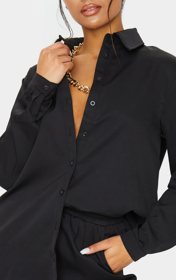 Black Oversized Long Sleeve Shirt - Image 4