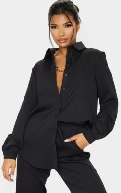 Black Oversized Long Sleeve Shirt