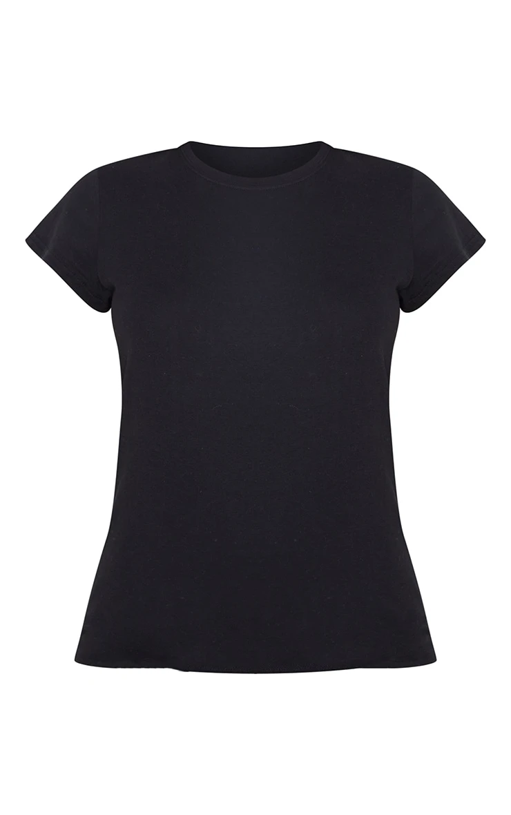 Cotton Black Basic Slim Fit T-Shirt - Image 5