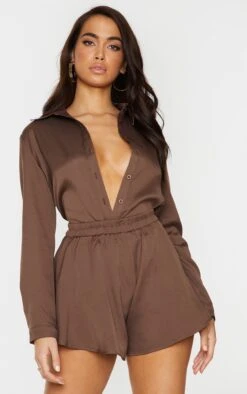 Mocha Oversized Long Sleeve Shirt