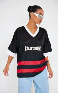 Black California Short Sleeve Mesh T-Shirt