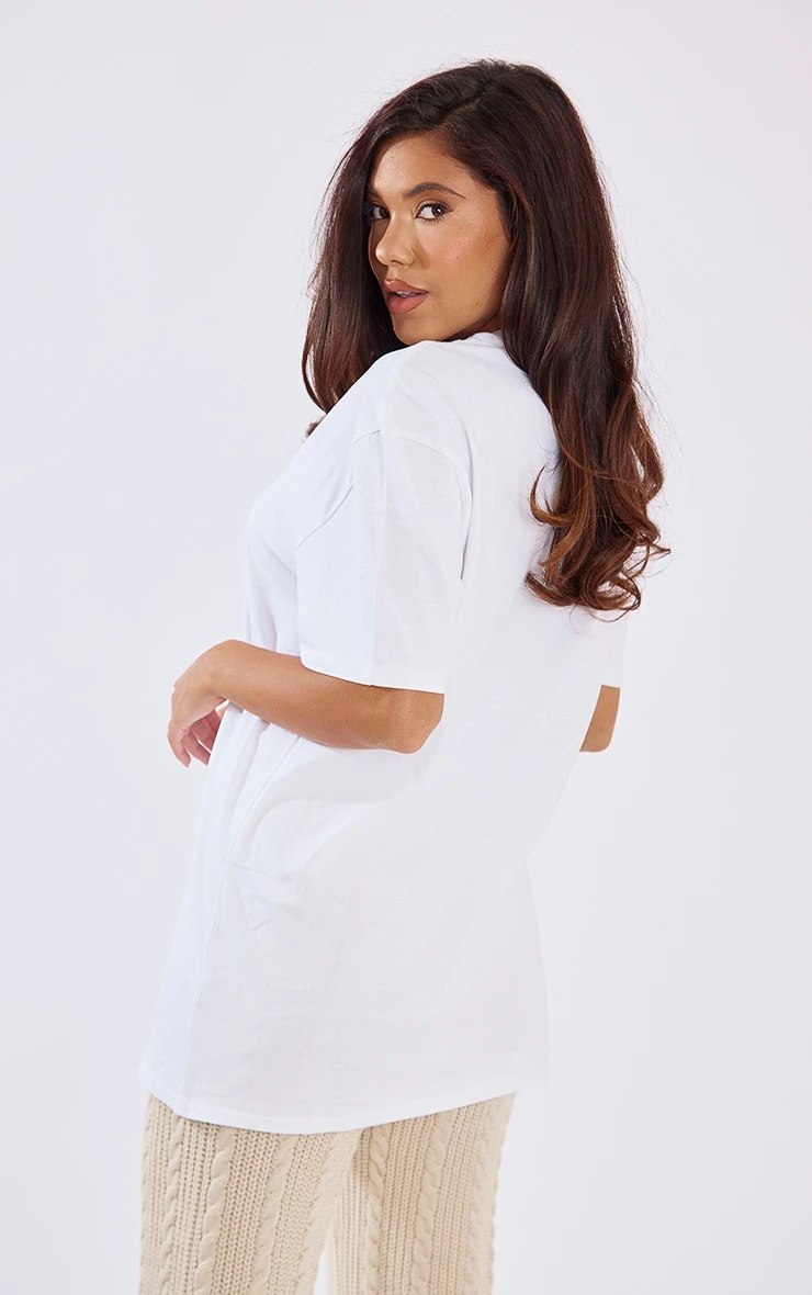 Cotton White Oversized T-Shirt - Image 2