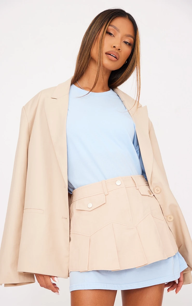 PRETTYLITTLETHING Baby Blue Athletic Club Varsity Print T Shirt - Image 2