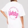 PRETTYLITTLETHING White Athletic Club Varsity Print T Shirt
