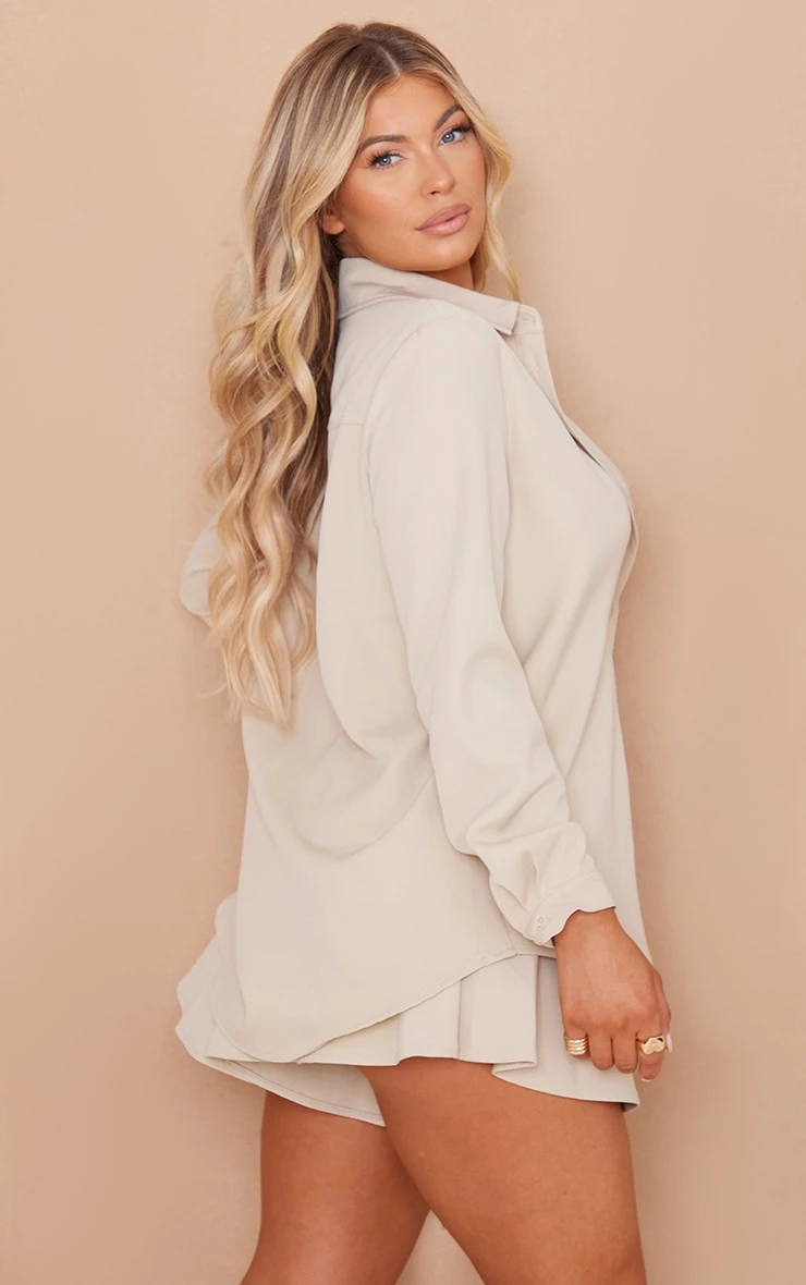 Stone Long Sleeve Oversized Shirt - Image 2