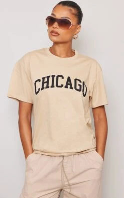 Stone Chicago Print T Shirt