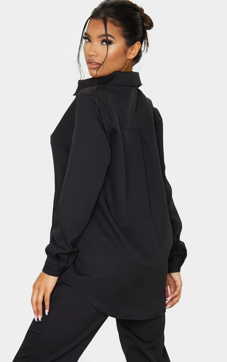 Black Oversized Long Sleeve Shirt - Image 2